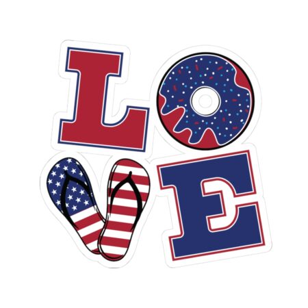 Alternative view of Patriotic Love Sticker 3' x 3'