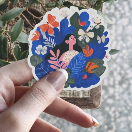 Vibrant Vibrant Nature Kiss-Cut Vinyl Sticker – scratch and UV resistant waterproof decal for water bottle, journal & more