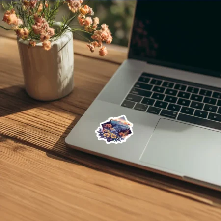 Durable Flowers Floral Vinyl Sticker – scratch resistant, UV resistant vinyl decal sticker perfect for laptops and cars