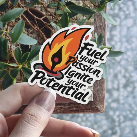 Durable Fuel Your Passion Quote Vinyl Sticker – scratch resistant, UV resistant vinyl decal sticker perfect for laptops and cars