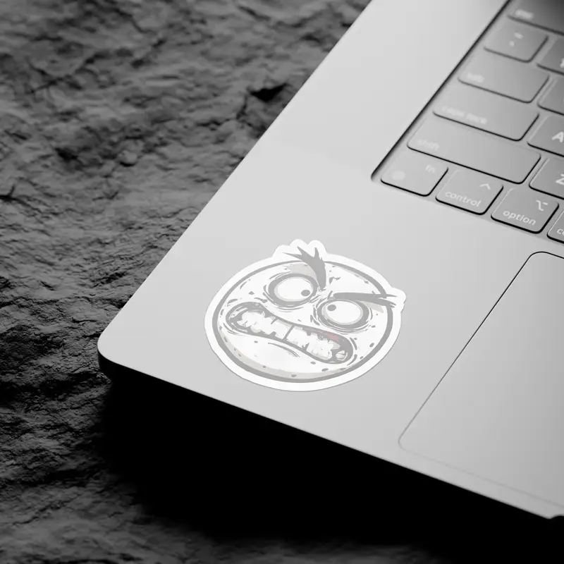 Angry Weird Emoji Emotion Vinyl Stickers 5 3x3' - Image 3