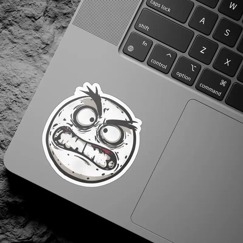 Angry Weird Emoji Emotion Vinyl Stickers 5 3x3' - Image 4