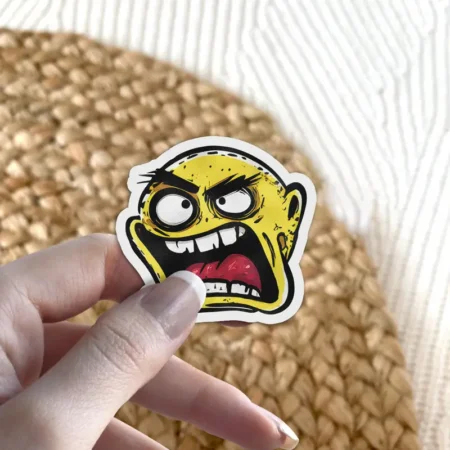 Alternative view of Angry Weird Emoji Emotion Vinyl Stickers 8 3x3'