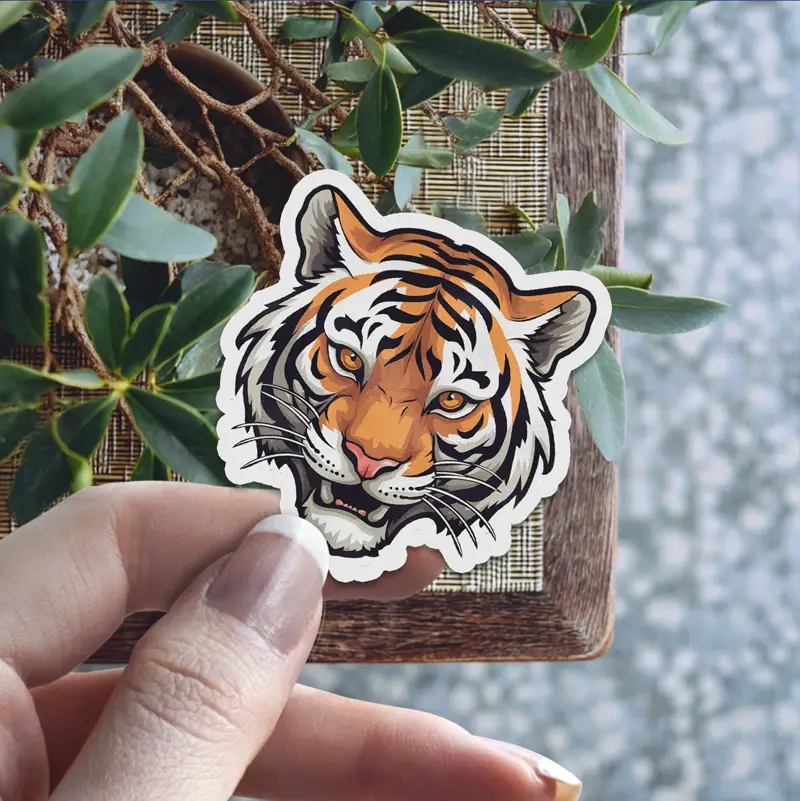 Colorful Tiger 2 Vinyl Sticker 3 x 3' - Image 7