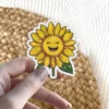 Happy Smile Sunflowert 3 x 3' Vinyl Sticker