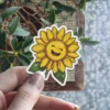 Happy Smile Sunflowert 3 x 3' Vinyl Sticker