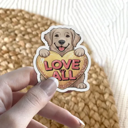 Love to All Dog Heart Vinyl Sticker