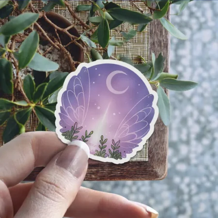 Moon Night Scene 3 x 3' Vinyl Sticker