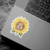 Sunflower With Dog Face Vinyl Sticker 3x3'