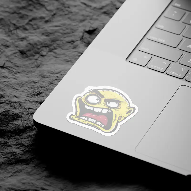 Angry Weird Emoji Emotion Vinyl Sticker #8 - Image 3