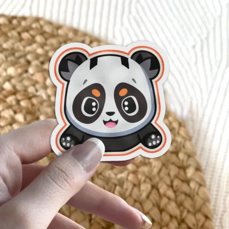 Cute Cuddly Panda 1 Vinyl Sticker 3 x 3' - Vinyl Stickers StickerWaffle