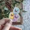 Vibrant Cute Group Monsters Vinyl Sticker – scratch and UV resistant waterproof decal for water bottle, journal & more