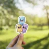 Vibrant Cute Group Monsters Vinyl Sticker – scratch and UV resistant waterproof decal for water bottle, journal & more