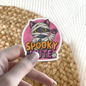 Premium Cute Halloween Cat Spooky Cute Vinyl Sticker #7 – weatherproof, scratch resistant and UV resistant sticker for everyday use