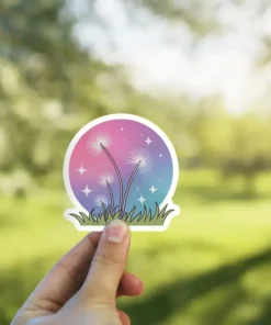 Dandylion Night Scene Vinyl Sticker  ##2