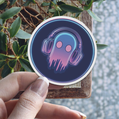High-quality Ghost Mode Headphones Vinyl Sticker #1 – scratch resistant and UV resistant waterproof decal sticker for laptop and bottle