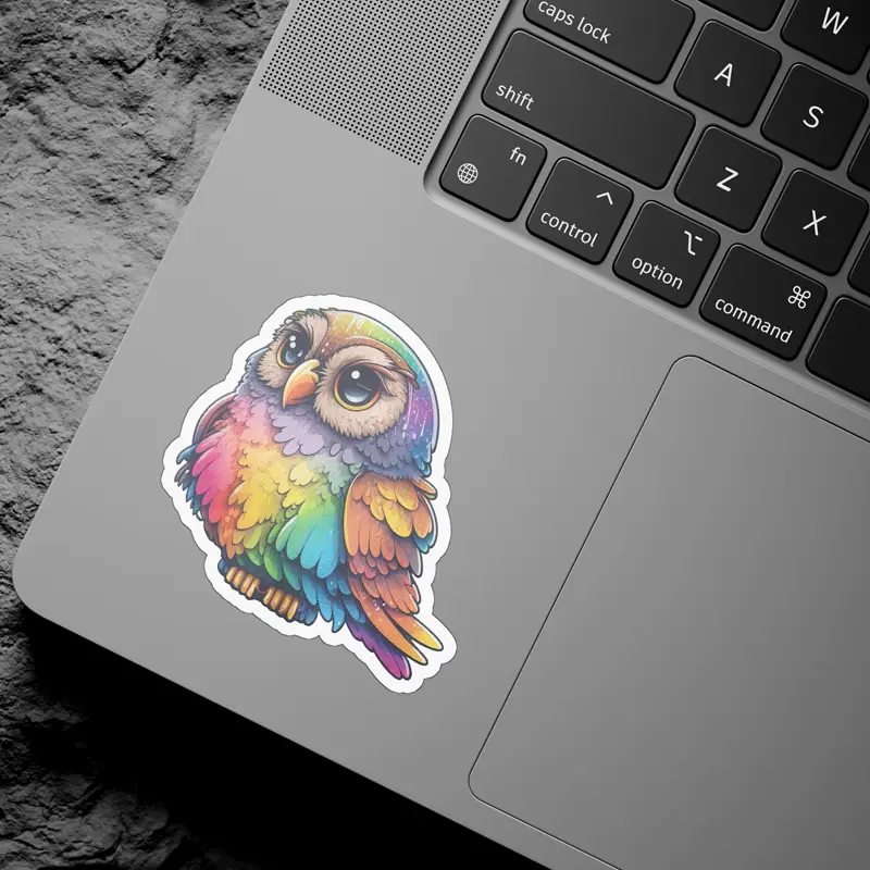 Rainbow Owl Vinyl Sticker #2