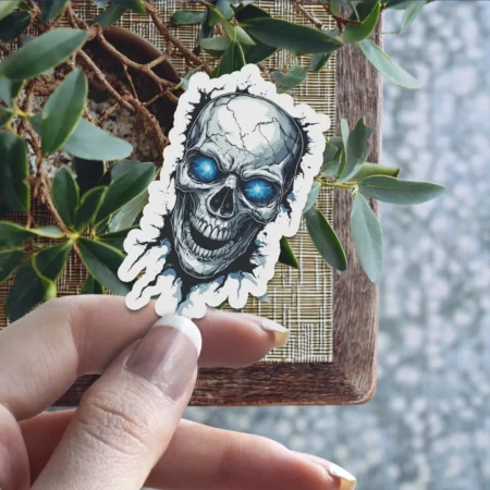 Durable Skull Vinyl Sticker – scratch resistant, UV resistant vinyl decal sticker perfect for laptops and cars