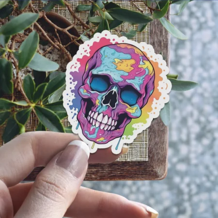 Durable Skull Vinyl Sticker #2 – scratch resistant, UV resistant vinyl decal sticker perfect for laptops and cars