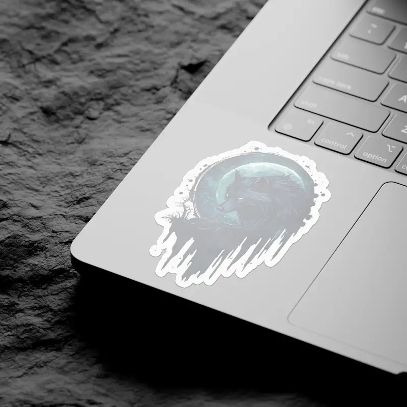Wolf Moon Vinyl Sticker - Image 6