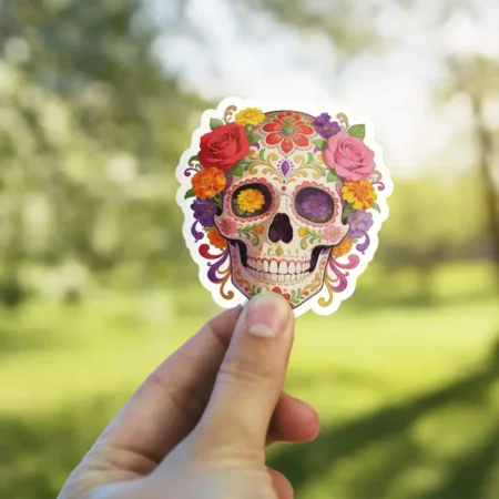 Cute Cuddly Fox Vinyl Sticker  2' x 3'