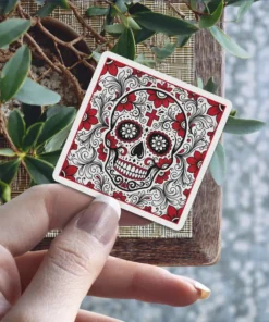 Alternative view of Sugar Skull Vinyl Sticker V#9