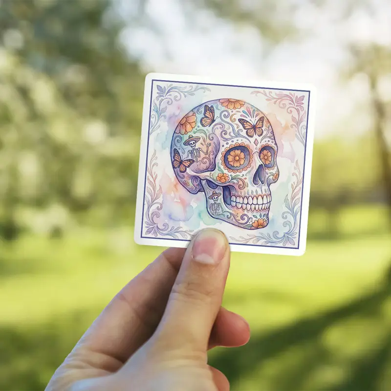 Sugar Skull Vinyl Sticker - Image 6
