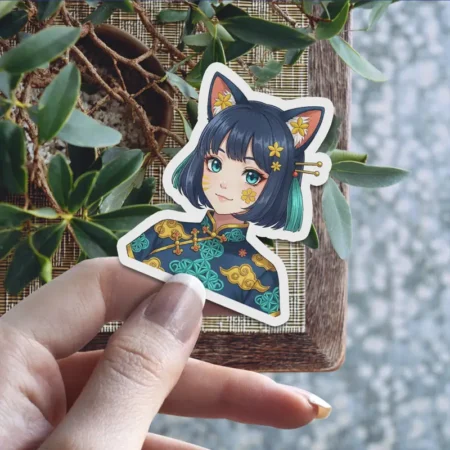 Sitting Cute Rabbit Vinyl Sticker 2' x 3'