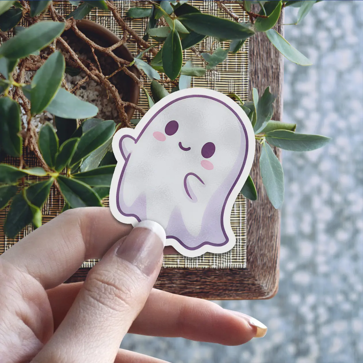 Kawaii Chibi Ghost Vinyl Sticker
