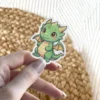 Kawaii Chibi Dragon Green Vinyl Sticker