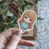 Kawaii Chibi Girl Blue Top Vinyl Sticker