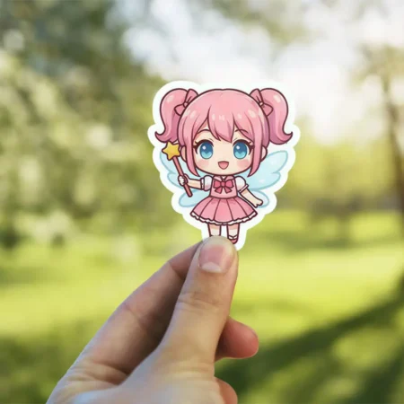 Premium Kawaii Chibi Girl Fairy #4 Vinyl Sticker – weatherproof, scratch resistant and UV resistant sticker for everyday use