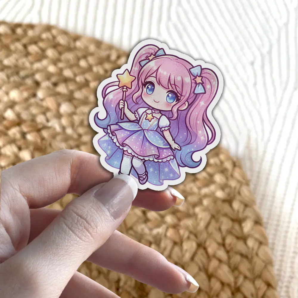 Kawaii Wand Girl Vinyl Sticker
