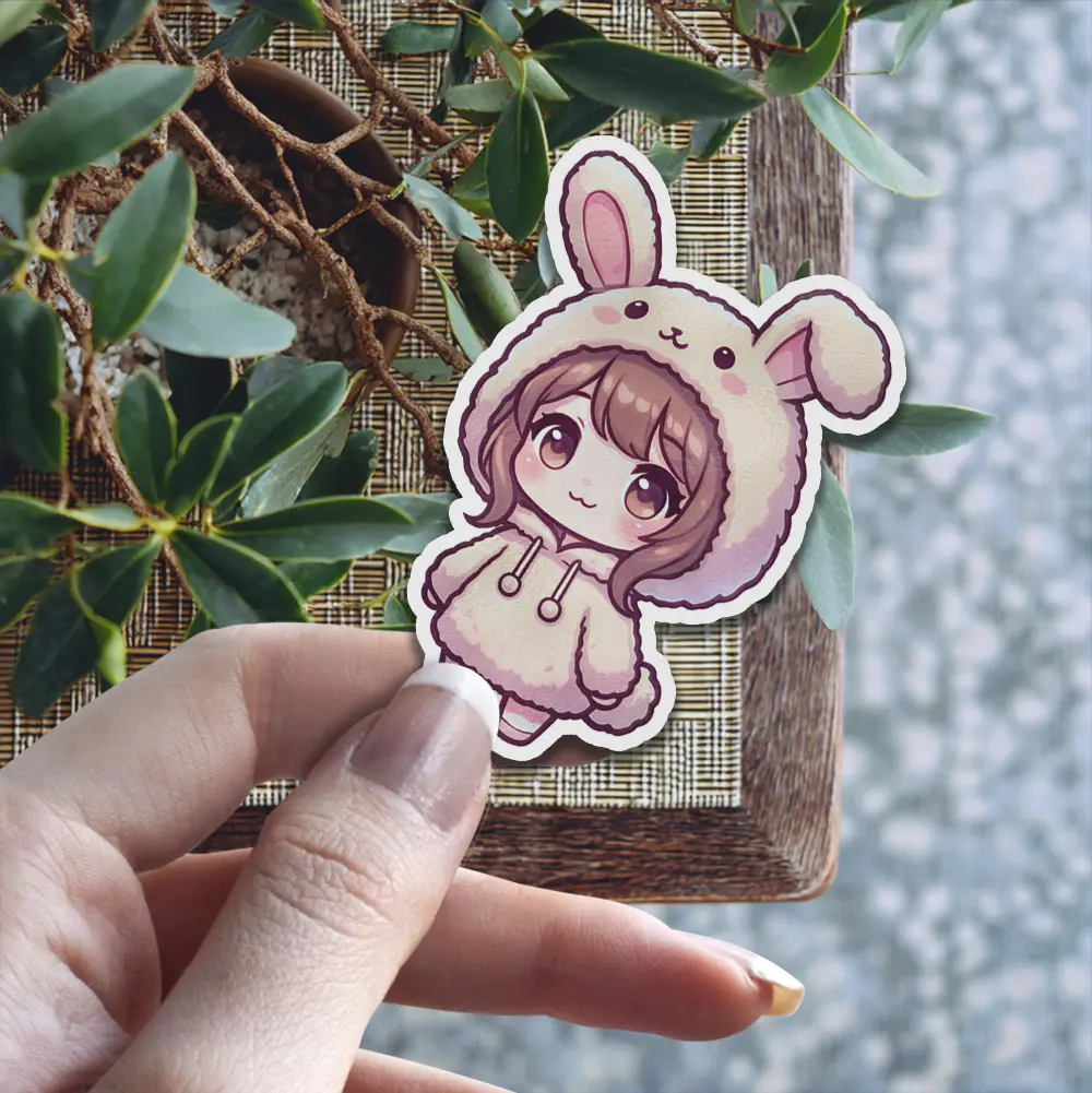 Kawaii Rabbit Girl Vinyl Sticker