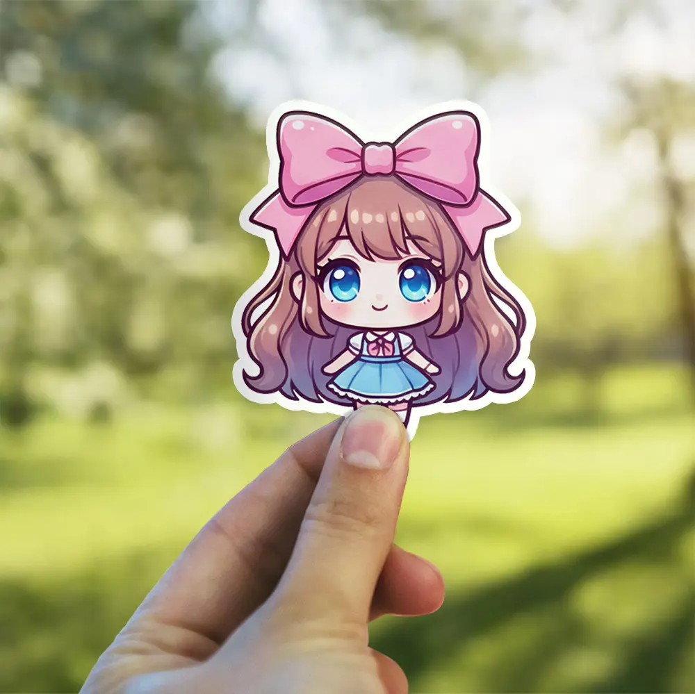 Kawaii Bow Girl Vinyl Sticker