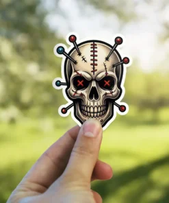 Pinhead Skull Vinyl Sticker