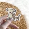 Cute cartoon hammerhead shark sticker, waterproof vinyl sticker