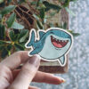 Smiling whale shark sticker with satin finish waterproof vinyl sticker