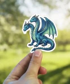 2 Headed Dragon Vinyl Sticker