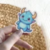 Blue Kawaii Dragon Vinyl Sticker #1