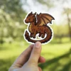 Brown Earth Dragon Vinyl Sticker