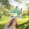 Cute cartoon shark waterproof vinyl sticker, UV resistant decal.