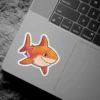 Cute cartoon shark waterproof vinyl sticker, UV resistant decal.