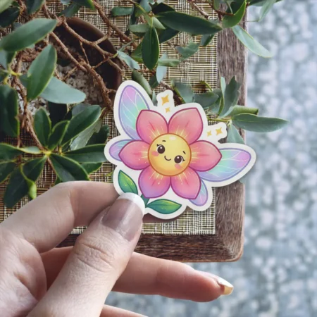Premium Flower Vinyl Sticker – weatherproof, scratch resistant and UV resistant sticker for everyday use