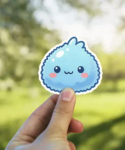 Kawaii Fluffy Blod Vinyl Sticker