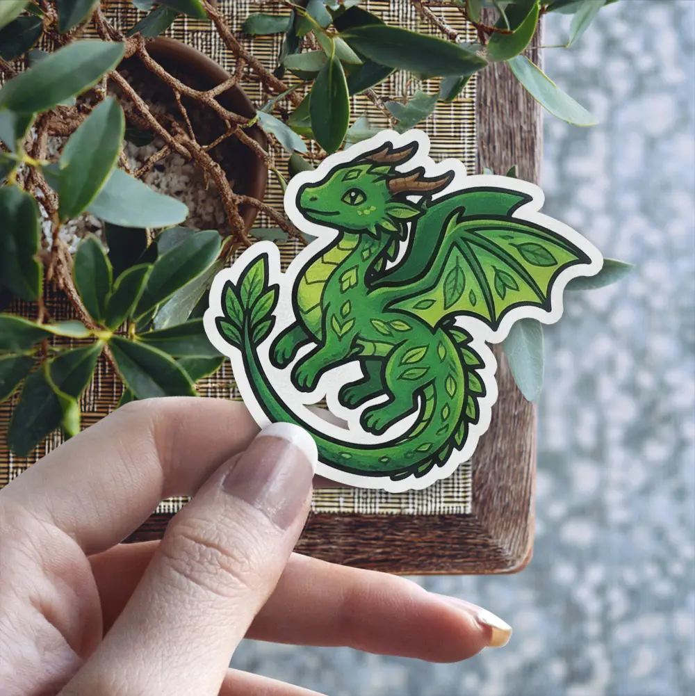 Nature Leaf Dragon Vinyl Sticker