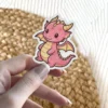 Pink Kawaii Dragon Vinyl Sticker #1