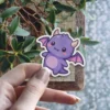 Purple Kawaii Dragon Vinyl Sticker #3
