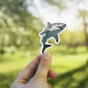 Realistic shark vinyl sticker, waterproof and UV resistant decal.