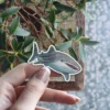 Cute whale shark waterproof vinyl sticker, UV resistant decal.